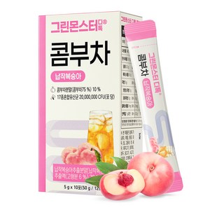 그린몬스터 디톡 콤부차 납작복숭아 50g, 5g, 10개입, 1개