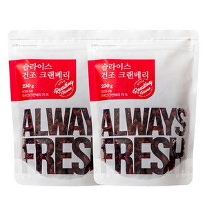 몸애조화 슬라이스 건조 크린베리, 250g, 2개