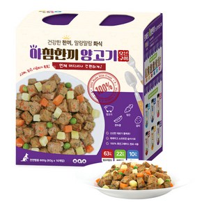 오아오 반려동물 아침한끼 양고기 오븐 구이 화식 습식사료, 양, 600g, 1개