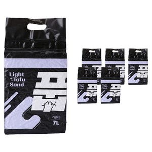 풉 고양이 두부 모래, 7L, 6개, 라벤더향