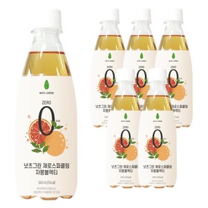 넛츠그린 제로스파클링 자몽블랙티, 340ml, 6개