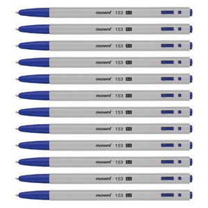 모나미 153 유성볼펜 0.5mm, 청색, 12개