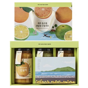 ORGA 제주 돌코롬 과일청 3p, 1세트, 감귤차 400g+청귤차 400g+한라봉차 400g