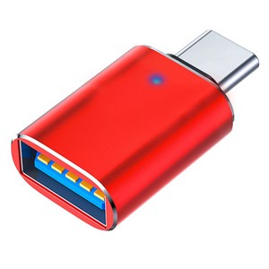 헨센 USB to C타입 변환 잭 변환젠더, 레드, 1개