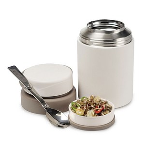 FOOD JAR 304 스텐 접이식 수저 보온 죽통 EHTB-T19U, 아이보리, 1개, 750ml