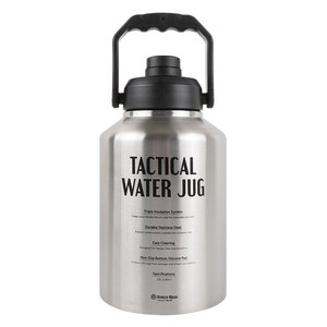 브리즈문 택티컬 스텐304 워터저그 캠핑 휴대용 물통 물병 디스펜서 3.8L, 실버, 1개