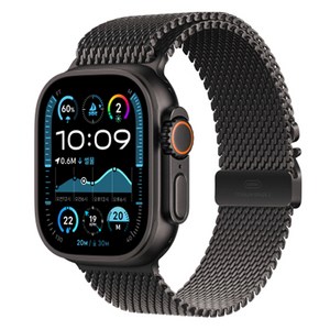 Apple 정품 2024 애플워치 Ulta 2 티타늄 밀레니즈 루프, 49mm, GPS+Cellula, 블랙 / 블랙, Lage