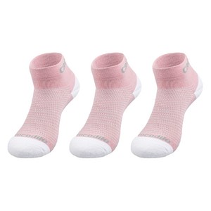 크로커다일 여성용 스포츠 쿠션 리아 단목양말 3족, 핑크, 1세트