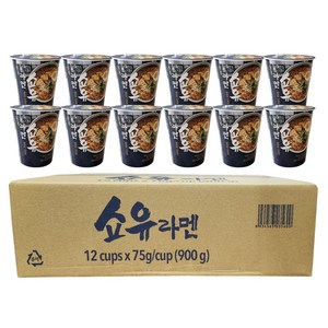 쇼유 라멘 컵라면 소컵 75g, 12개