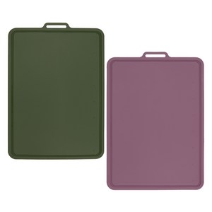 실리콘스토리 플래티넘 실리콘 양면 도마 올리브 카키 + 바이올렛 세트 대형, 1세트, 도마 2종