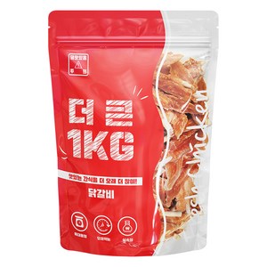 더큰 강아지 닭갈비 간식, 혼합맛(닭가슴살/우피), 1kg, 1개