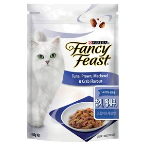 팬시피스트 어덜트 고양이 사료 참치 왕새우 고등어 게살맛, 곡물, 450g, 1개