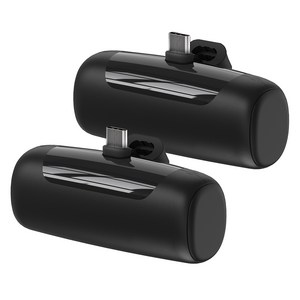 에토프 도킹 일체형 미니 무선 보조배터리 5000mAh C타입 2개, SPE-PA5GPQCP(C타입), 블랙
