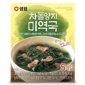 샘표 차돌양지 미역국 5개입, 40g, 1개
