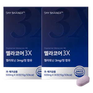 데이배리어 멜라토닌 멜라코어 3X 15g, 2개, 30정