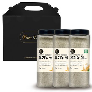 Pime Field 2024년산 햅쌀 유기농 쌀 백미, 1kg, 3개