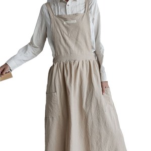 카망 워싱면 원피스 앞치마, 1개, 아이보리