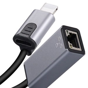 컴스 iOS 8Pin 컨버터 케이블 네트워크 RJ45 Ethenet LAN 유선 이더넷 랜 8핀 USB 보조전원 JA050, 쿠팡 본상품선택, 1개