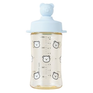 아키움 유아용 곰돌이 PPSU 빨대컵 260ml, 베이비블루, 1개