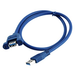 컴스 USB 3.0 AA 젠더 판넬형 브라켓 연결 USB A M F 연장 케이블 BE489, 1개, 30cm