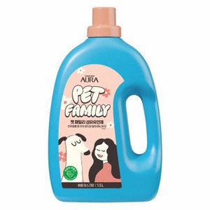 아우라 펫패밀리 섬유유연제 애플머스크향 본품, 1.5L, 1개