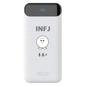 뉴클 MBTI PD 22.5w 10000mAh 보조배터리 INFJ, 화이트, NCPB-10KPD-15-LGC