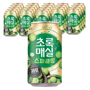 초록매실 웅진 스파클링 제로 캔, 24개, 350ml