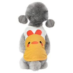 강아지 사랑과 우정 민소매 티셔츠, 옐로우, 1개