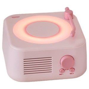 다크플래쉬 턴테이블 미니 블루투스 스피커, 핑크, DF-TS100