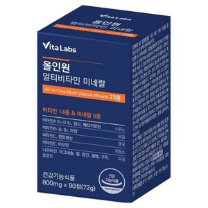 VitaLabs 올인원 멀티비타민 미네랄 23종 72g, 1개, 90정