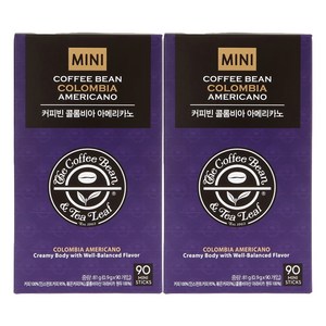 커피빈 콜롬비아 아메리카노 스틱커피 미니, 0.9g, 90개입, 2개