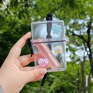 아크릴 포카 케이스 + 말랑이 스티커, 투명, 1개