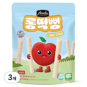 아넬라 유기농 롱떡뻥 사과 롱스틱, 사과맛, 30g, 3개