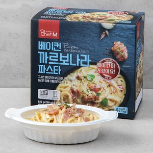 쉐프엠 베이컨까르보나라 파스타, 230g, 4개