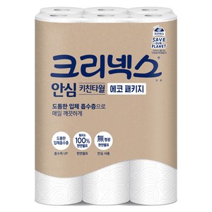 크리넥스 안심 키친타월 에코 패키지, 120매, 12롤