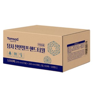 탐사 2겹 천연펄프 핸드타올, 3000매, 1개