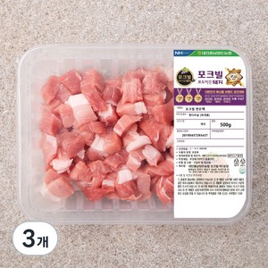 포크빌포도먹은돼지 뒷다리살 찌개용 (냉장), 500g, 3개