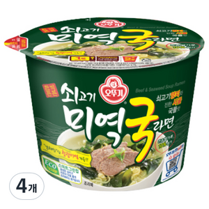 오뚜기 쇠고기 미역국라면 100g, 4개