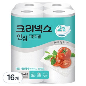 크리넥스 안심 천연펄프 키친타올, 120매, 16개