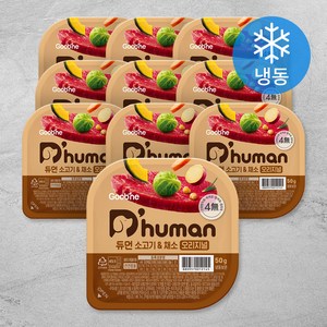 듀먼 강아지 소고기 & 채소 오리지널 화식 용기형 10팩 (냉동), 소, 50g, 10개
