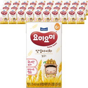 매일유업 요미요미 안심아이차 아기보리차 보리 125ml, 48개