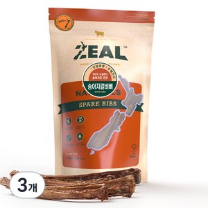 질 ZEAL 뉴질랜드산 강아지 수제간식 덴탈케어, 송아지갈비뼈, 125g, 3개