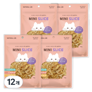 내츄럴랩 미니 슬라이스 져키 고양이 간식, 닭가슴살, 50g, 12개