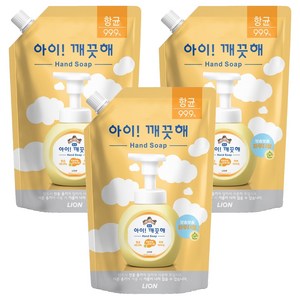 아이깨끗해 항균 폼 핸드솝 순 파우더향 리필, 600ml, 3개