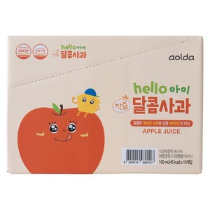 아올다 hello 아이 달콤사과 주스, 100ml, 10개, 사과맛