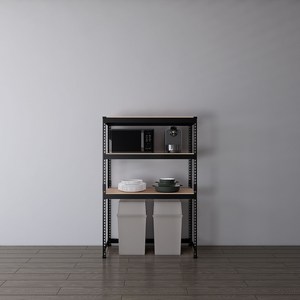 스피드랙 하단오픈형 세탁기 건조기 철제 선반 3.5단, 블랙