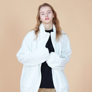 크루클린 DROP OUT 자수 오버핏 후리스 양털집업 HZL-624