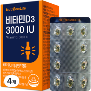 뉴트리원 비타민D3 3000 IU 6g, 60정, 4개