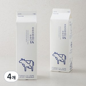 푸른초원 우유 1A, 900ml, 4개