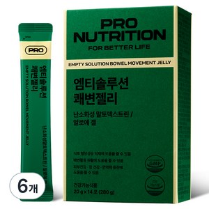 프로뉴트리션 엠티솔루션 쾌변젤리 사과맛, 14회분, 280g, 6개